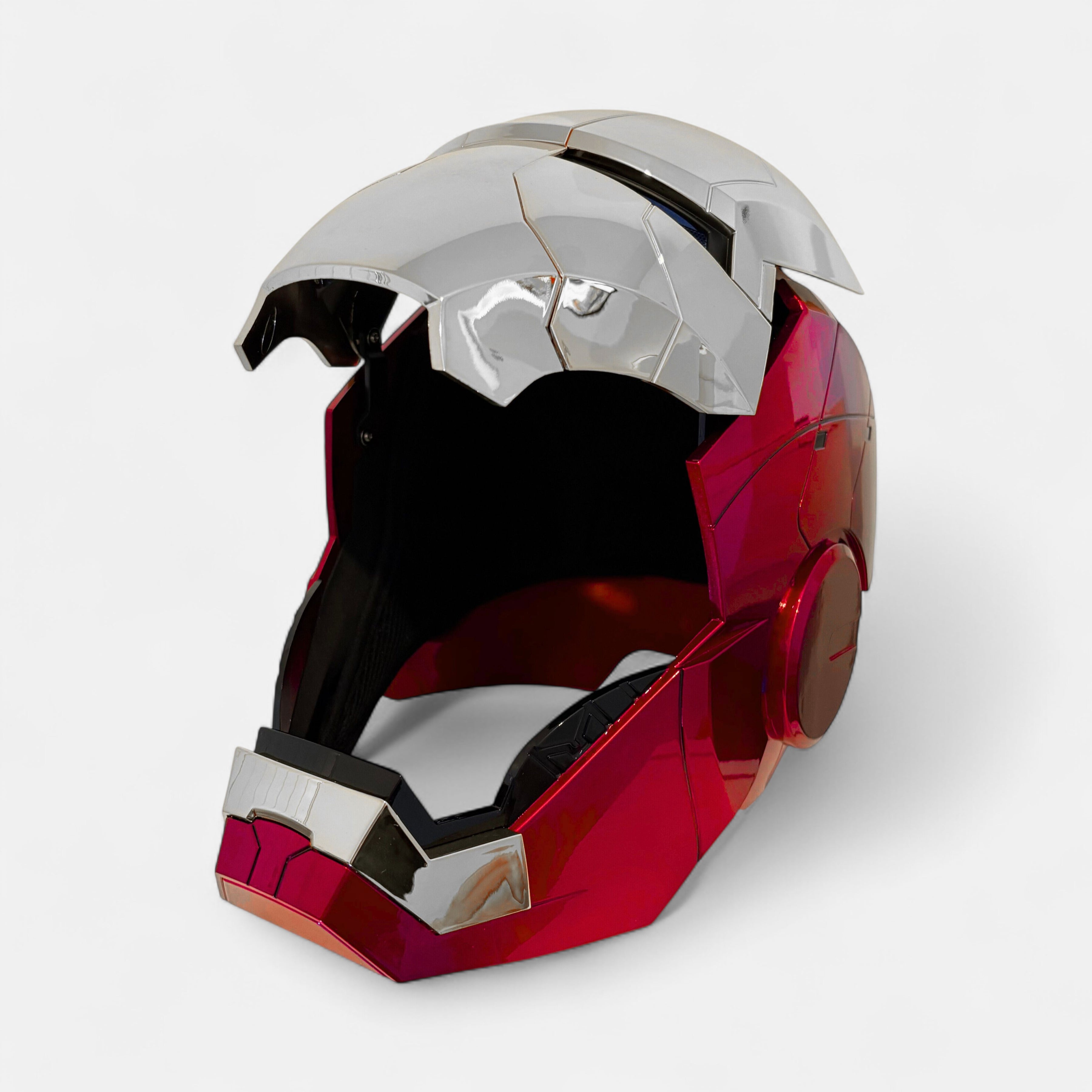 Iron Man Helmet MK5 Silver Jarvis Voice Activation Open Style 2