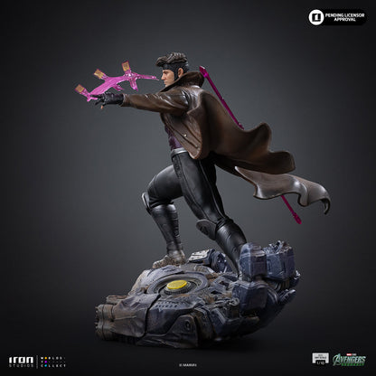 Iron Studios Gambit Avengers: Doomsday BDS 1/10 statue - unpainted prototype detail view, alternate power-effect part 4